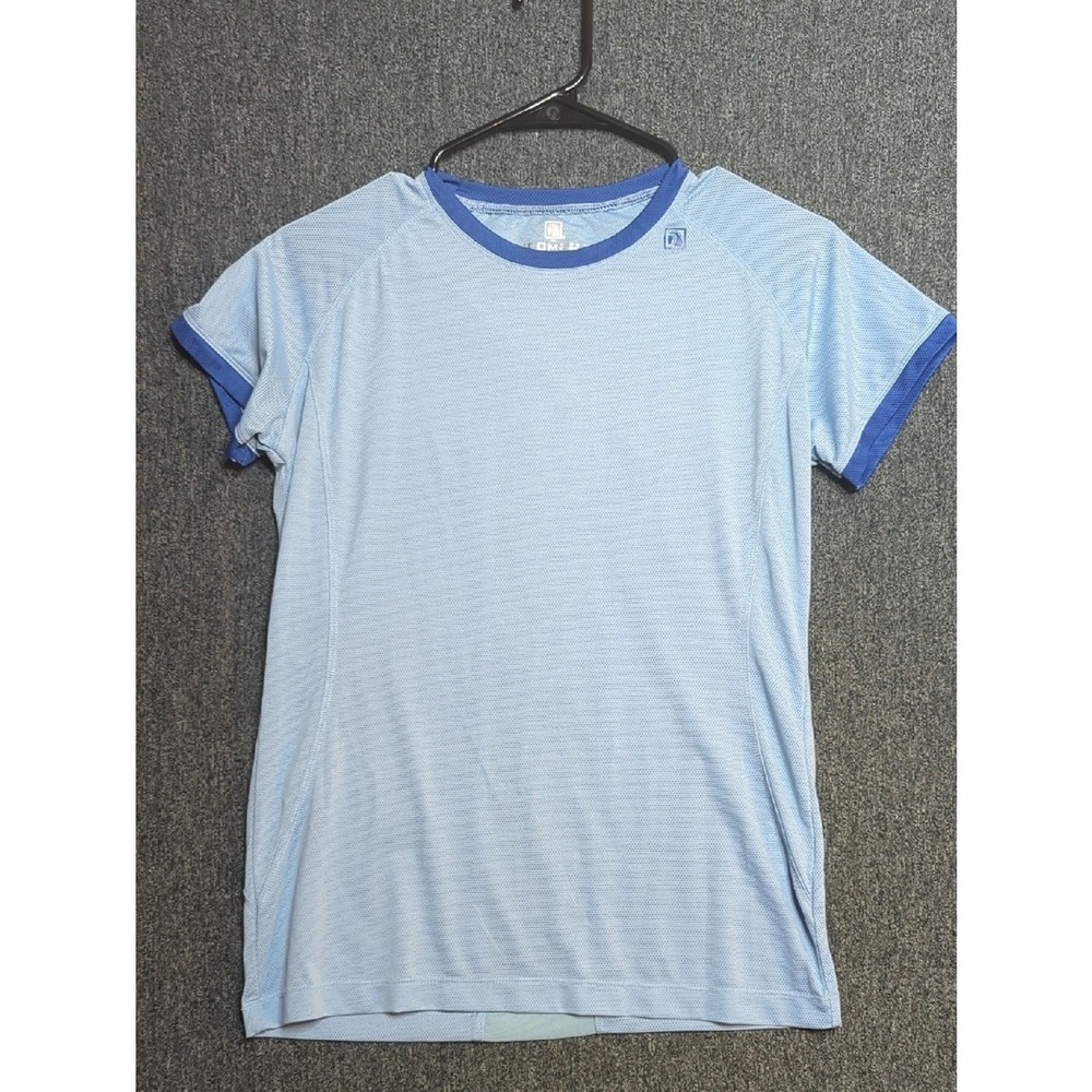 ROMFH Mesh Athletic Riding Top Blue Short Sleeve Crew Neck Small
